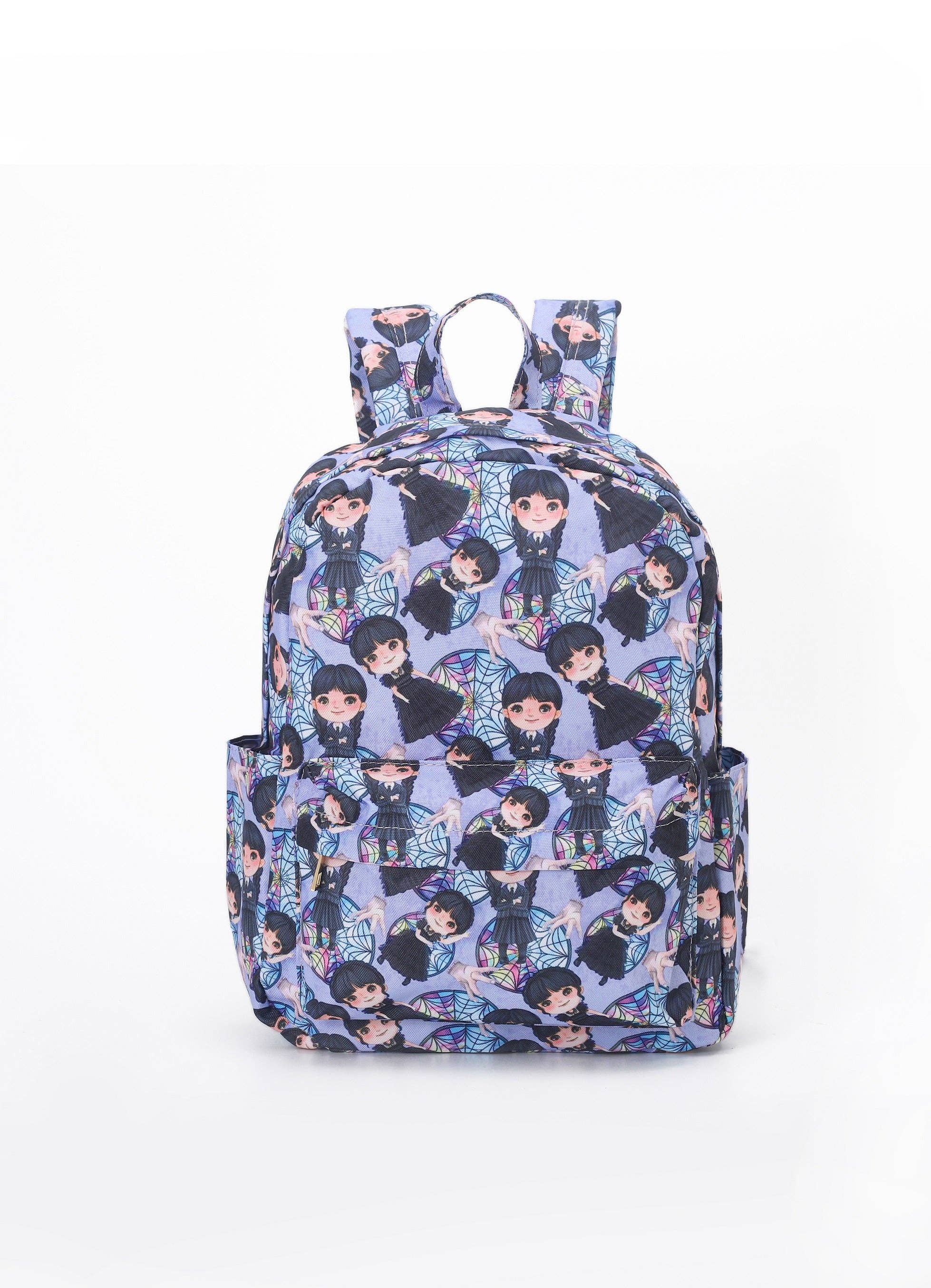 Kids Cartoon Wednesday Purple Versatile Backpack For Girls